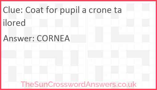 Coat for pupil a crone tailored Answer