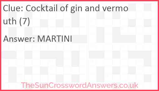 Cocktail of gin and vermouth (7) Answer