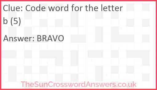 Code word for the letter b (5) Answer