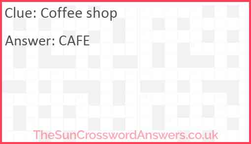 Coffee shop Answer