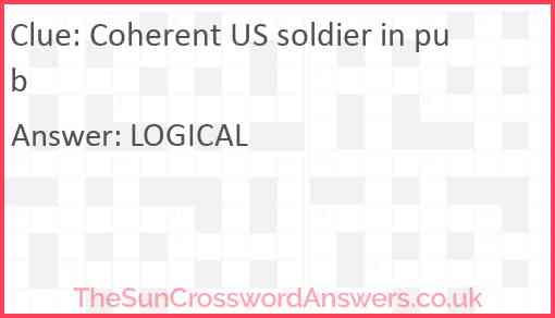 Coherent US soldier in pub Answer