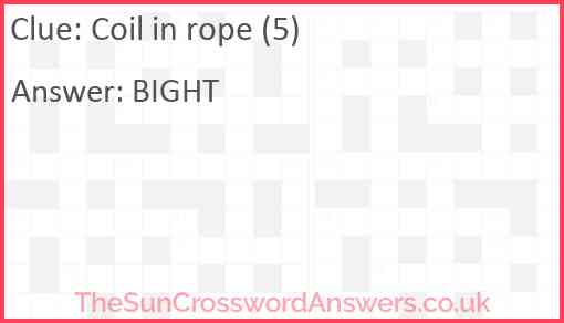 Coil in rope (5) Answer