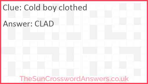 Cold boy clothed Answer