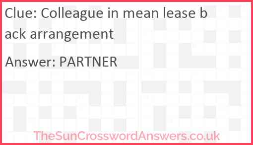 Colleague in mean lease back arrangement Answer