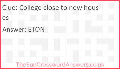 College close to new houses Answer