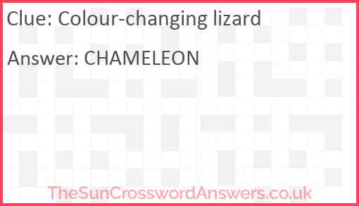 Colour-changing lizard Answer
