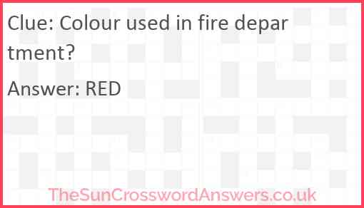 Colour used in fire department Answer