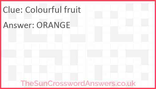 Colourful fruit Answer