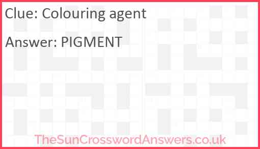 Colouring agent Answer