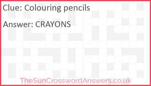 Colouring pencils Answer