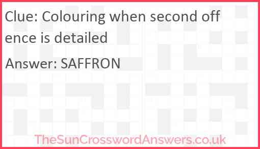 Colouring when second offence is detailed Answer