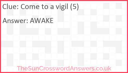 Come to a vigil (5) Answer
