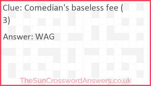 Comedian's baseless fee (3) Answer