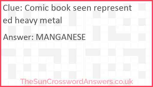 Comic book seen represented heavy metal Answer