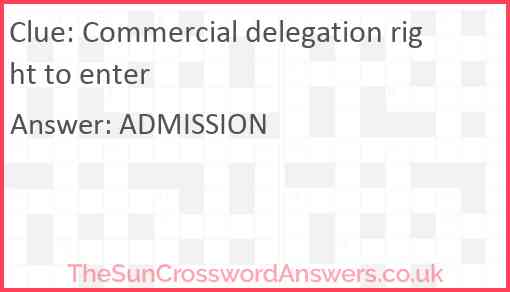 Commercial delegation right to enter Answer