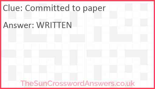 Committed to paper Answer