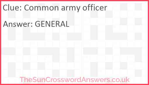 Common army officer Answer