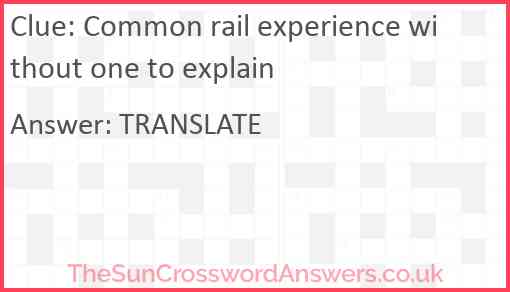 Common rail experience without one to explain Answer