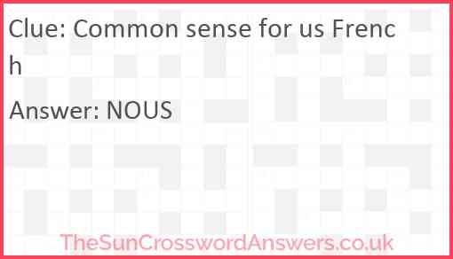 Common sense for us French Answer