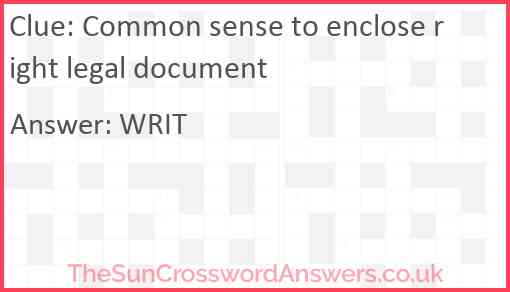 Common sense to enclose right legal document Answer