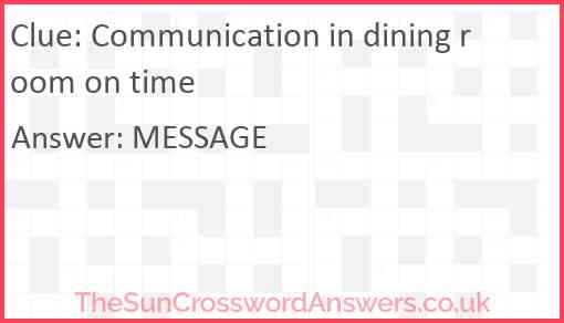 Communication in dining-room on time Answer