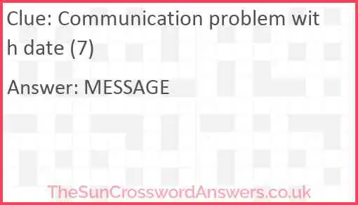 Communication problem with date (7) Answer