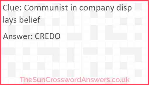 Communist in company displays belief Answer