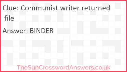 Communist writer returned file Answer