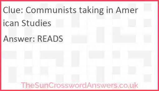 Communists taking in American Studies Answer