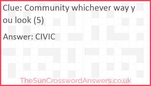 Community whichever way you look (5) Answer