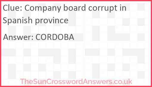 Company board corrupt in Spanish province Answer