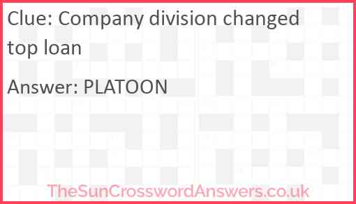 Company division changed top loan Answer