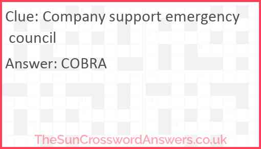 Company support emergency council Answer