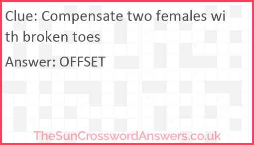 Compensate two females with broken toes Answer
