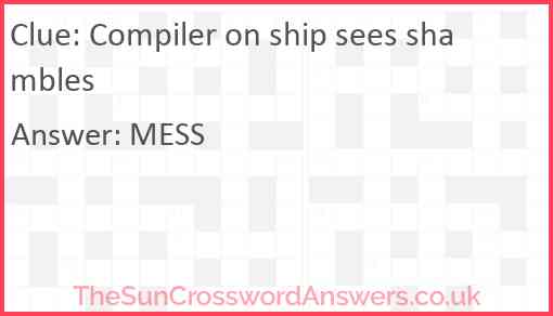 Compiler on ship sees shambles Answer