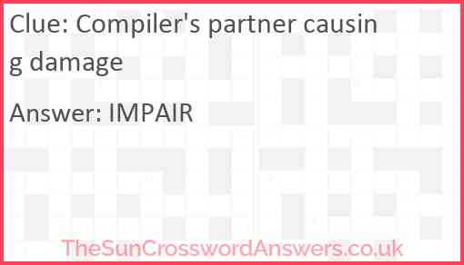 Compiler's partner causing damage Answer