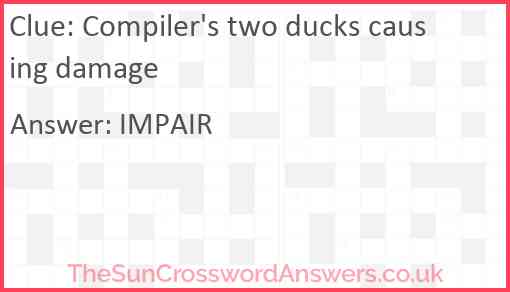 Compiler's two ducks causing damage Answer