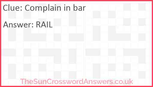 Complain in bar Answer