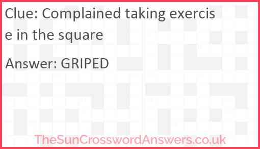 Complained taking exercise in the square Answer