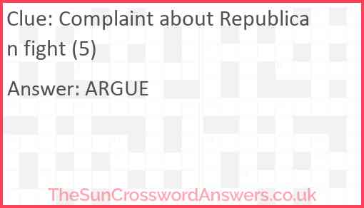 Complaint about Republican fight (5) Answer