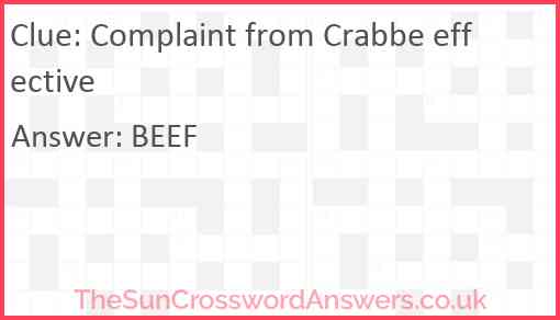 Complaint from Crabbe effective Answer