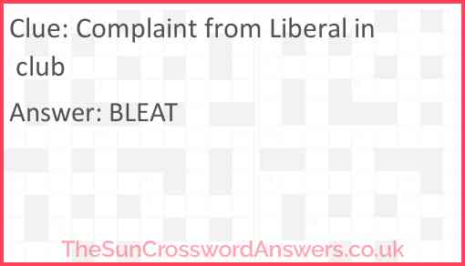 Complaint from Liberal in club Answer