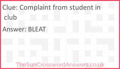Complaint from student in club Answer