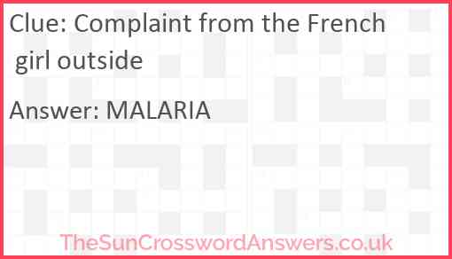 Complaint from the French girl outside Answer
