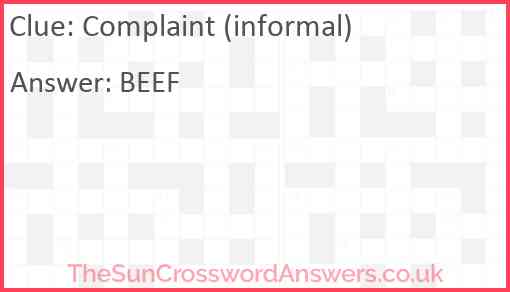 Complaint (informal) Answer