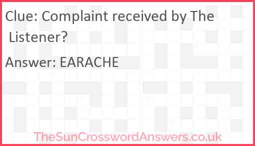 Complaint received by The Listener? Answer