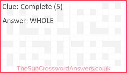 Complete (5) Answer