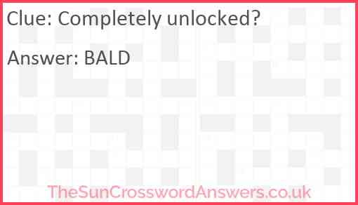 Completely unlocked? Answer