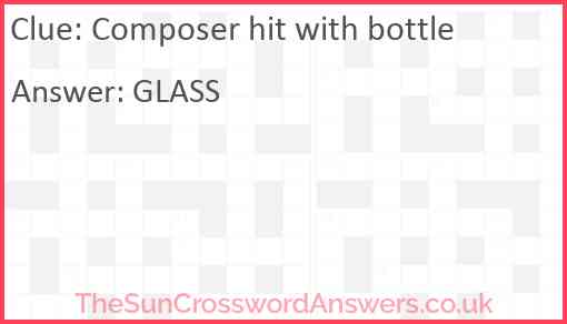 Composer hit with bottle Answer