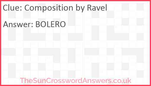 Composition by Ravel Answer